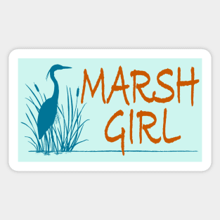 Marsh Girl (teal & tangerine) Sticker